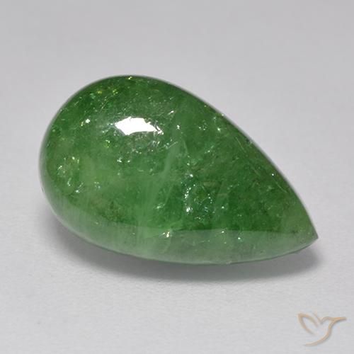 7.32ct Natürlicher Mittelgrün Tsavorit-Granat, Birnenform, Lichtdurchlässig