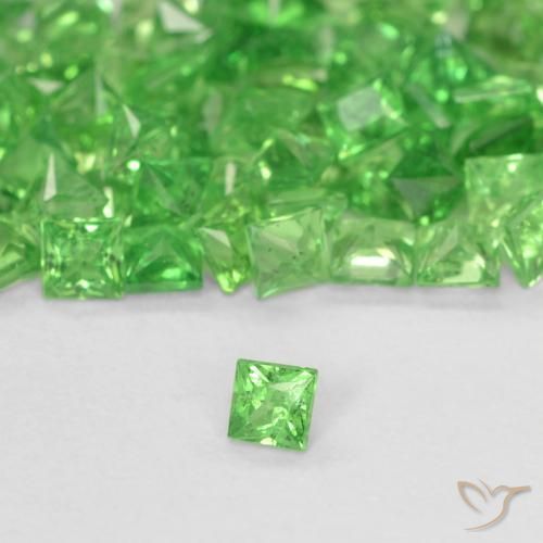 0.07ct Natürlicher Lebendiges grün Tsavorit-Granat, Quadrat, SI