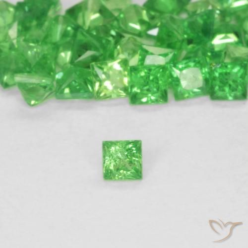 0.08ct Natürlicher Lebendiges grün Tsavorit-Granat, Quadrat, SI
