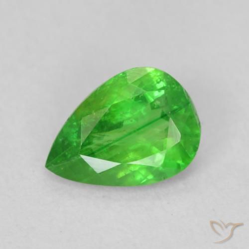 0.82ct Natürlicher Lebendiges grün Tsavorit-Granat, Birnenform, VS-SI