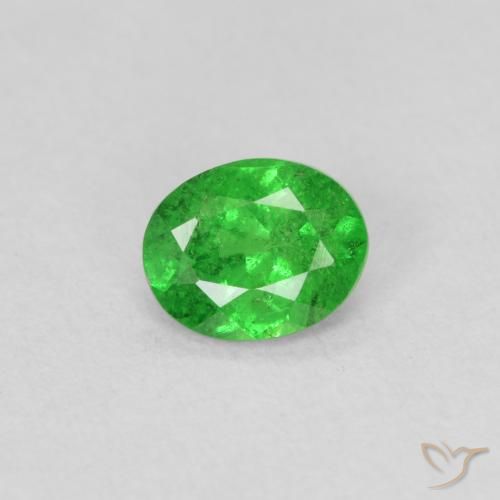 0.74ct Natürlicher Mittelgrün Tsavorit-Granat, Oval, VS-SI