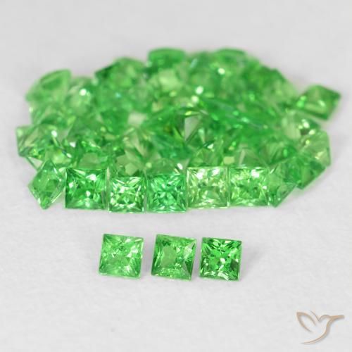 2.13 ct natürliche Lebendiges grün Tsavorit-Granat-Edelsteine, Quadrat, VS