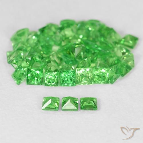 2.13 ct natürliche Lebendiges grün Tsavorit-Granat-Edelsteine, Quadrat, VS