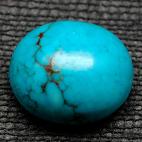 6,28 ctw natürlicher blauer Türkis, Oval Schliff, Lichtundurchlässig