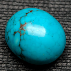 6,28 ctw natürlicher blauer Türkis, Oval Schliff, Lichtundurchlässig