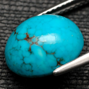 6,28 ctw natürlicher blauer Türkis, Oval Schliff, Lichtundurchlässig