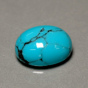 1,93 ctw natürlicher blauer Türkis, Oval Schliff, Lichtundurchlässig