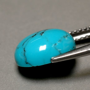 1,93 ctw natürlicher blauer Türkis, Oval Schliff, Lichtundurchlässig