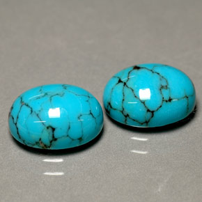  ct natürliche blauer Türkis-Edelsteine, Oval Schliff, Lichtundurchlässig