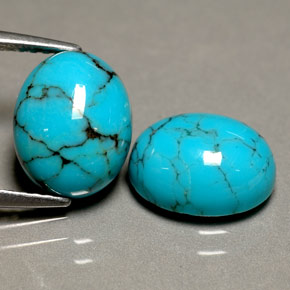  ct natürliche blauer Türkis-Edelsteine, Oval Schliff, Lichtundurchlässig