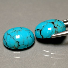  ct natürliche blauer Türkis-Edelsteine, Oval Schliff, Lichtundurchlässig