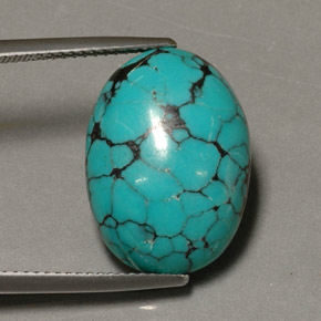 12,98 ctw natürlicher blauer Türkis, Oval Schliff, Lichtundurchlässig