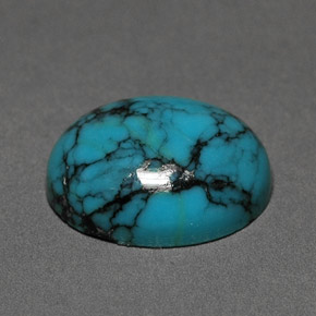 3,00 ctw natürlicher blauer Türkis, Oval Schliff, Lichtundurchlässig