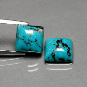  ct natürliche blauer Türkis-Edelsteine, Quadrat, Lichtundurchlässig