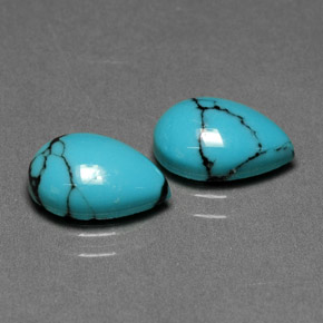  ct natürliche blauer Türkis-Edelsteine, Birnenform, Lichtundurchlässig