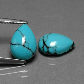  ct natürliche blauer Türkis-Edelsteine, Birnenform, Lichtundurchlässig