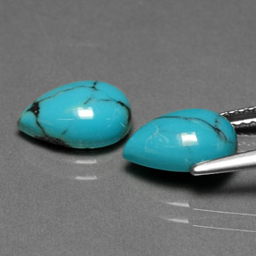  ct natürliche Blau Türkis-Edelsteine, Birnenform, Lichtundurchlässig