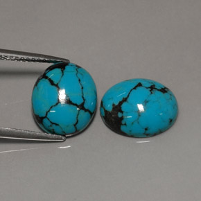  ct natürliche blauer Türkis-Edelsteine, Oval Schliff, Lichtundurchlässig
