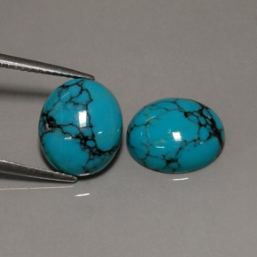  ct natürliche blauer Türkis-Edelsteine, Oval Schliff, Lichtundurchlässig