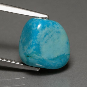 3,83 ctw natürlicher blauer Türkis, Fantasieschliff, Lichtundurchlässig
