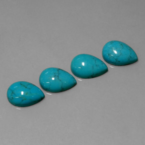  ct natürliche blauer Türkis-Edelsteine, Birnenform, Lichtundurchlässig