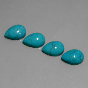  ct natürliche blauer Türkis-Edelsteine, Birnenform, Lichtundurchlässig