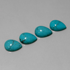  ct natürliche blauer Türkis-Edelsteine, Birnenform, Lichtundurchlässig
