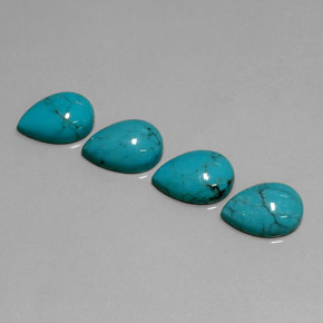  ct natürliche blauer Türkis-Edelsteine, Birnenform, Lichtundurchlässig