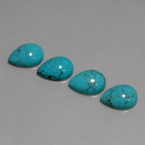  ct natürliche blauer Türkis-Edelsteine, Birnenform, Lichtundurchlässig