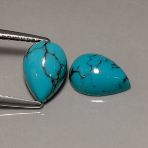 ct natürliche blauer Türkis-Edelsteine, Birnenform, Lichtundurchlässig