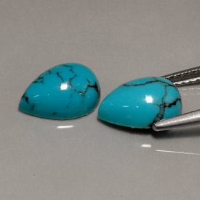  ct natürliche blauer Türkis-Edelsteine, Birnenform, Lichtundurchlässig
