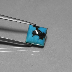 1,84 ctw natürlicher blauer Türkis, Quadrat, Lichtundurchlässig