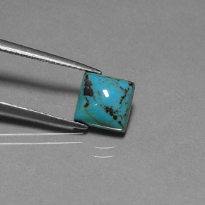 1,86 ctw natürlicher blauer Türkis, Quadrat, Lichtundurchlässig