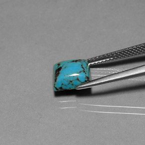 1,86 ctw natürlicher blauer Türkis, Quadrat, Lichtundurchlässig