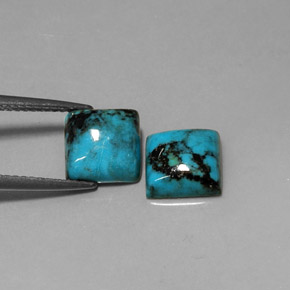  ct natürliche blauer Türkis-Edelsteine, Quadrat, Lichtundurchlässig