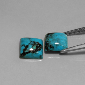  ct natürliche blauer Türkis-Edelsteine, Quadrat, Lichtundurchlässig
