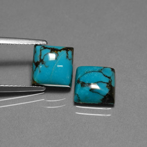 ct natürliche blauer Türkis-Edelsteine, Quadrat, Lichtundurchlässig