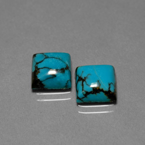  ct natürliche blauer Türkis-Edelsteine, Quadrat, Lichtundurchlässig