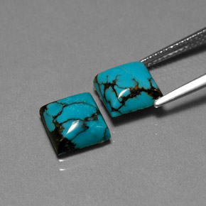  ct natürliche blauer Türkis-Edelsteine, Quadrat, Lichtundurchlässig