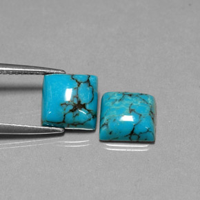  ct natürliche blauer Türkis-Edelsteine, Quadrat, Lichtundurchlässig