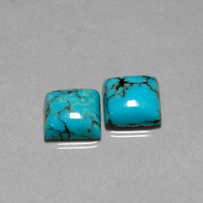  ct natürliche blauer Türkis-Edelsteine, Quadrat, Lichtundurchlässig