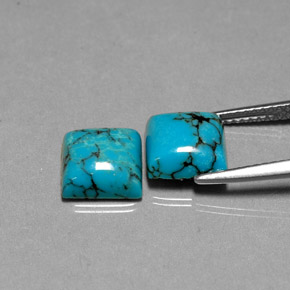  ct natürliche blauer Türkis-Edelsteine, Quadrat, Lichtundurchlässig