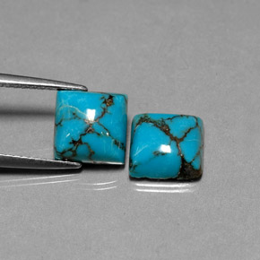  ct natürliche blauer Türkis-Edelsteine, Quadrat, Lichtundurchlässig