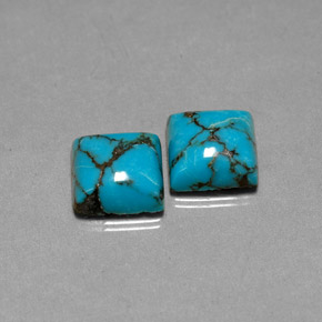 ct natürliche blauer Türkis-Edelsteine, Quadrat, Lichtundurchlässig