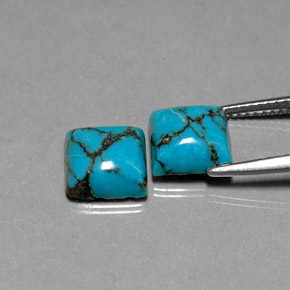  ct natürliche blauer Türkis-Edelsteine, Quadrat, Lichtundurchlässig