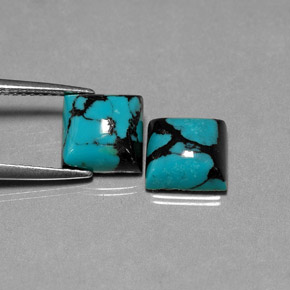  ct natürliche blauer Türkis-Edelsteine, Quadrat, Lichtundurchlässig