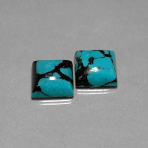  ct natürliche blauer Türkis-Edelsteine, Quadrat, Lichtundurchlässig
