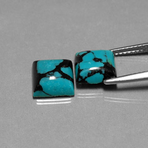  ct natürliche blauer Türkis-Edelsteine, Quadrat, Lichtundurchlässig