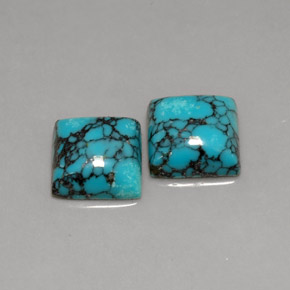  ct natürliche blauer Türkis-Edelsteine, Quadrat, Lichtundurchlässig