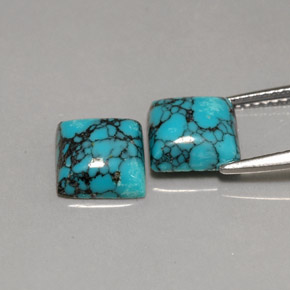  ct natürliche blauer Türkis-Edelsteine, Quadrat, Lichtundurchlässig